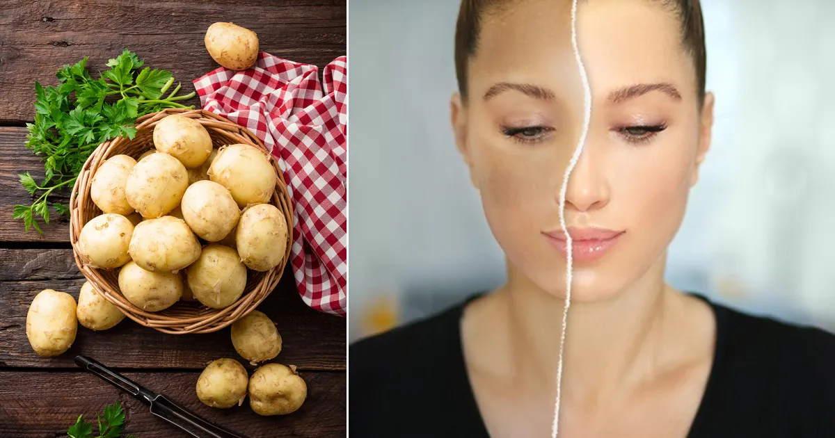30374 woman applying potato mask